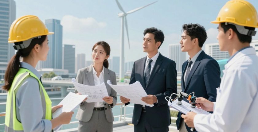 Engineers working in renewable energy, infrastructure, and robotics.
